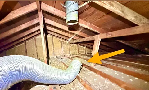 Air conditioning ducts in an attic