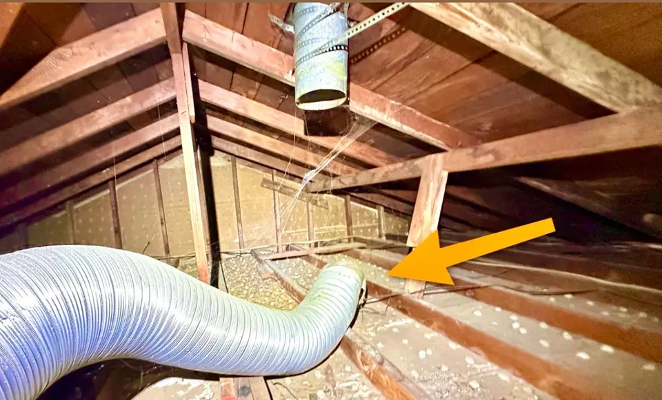 Air conditioning ducts in an attic