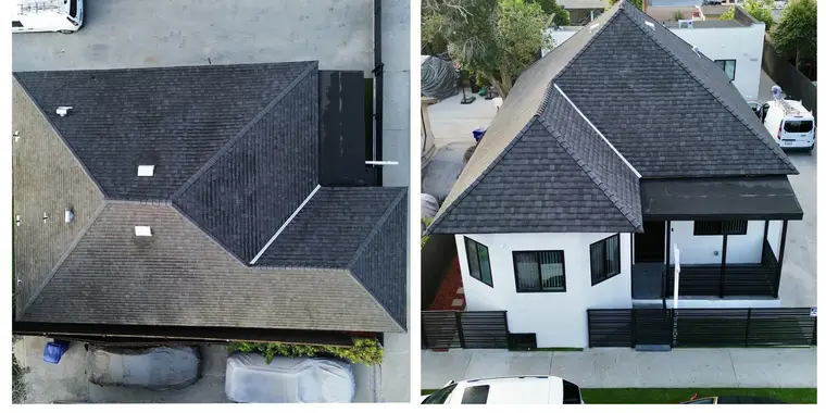 Drone photos of a roof